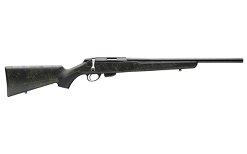 Picture of Tikka T1X Roughtech, Bolt Action, 22 Long Rifle, 20" Cold Hammer Forged Barrel, 1/2x28 Threads, Matte Finish, Black with Emerald Web, Synthetic Stock, 10 Rounds, 1 Magazine JRT1XRT300