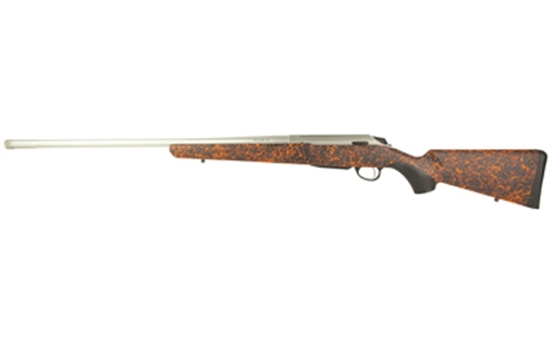 Picture of Tikka T3X Lite Roughtech Ember, Bolt Action Rifle, 7MM PRC, 24.3" Fluted Barrel, 5/8x24 Thread Pitch, Muzzle Brake, Satin Finish, Tan, Roughtech Finish Synthetic Stock, Red with Orange Webbing, 3 Rounds, 1 Magazine JRTXRBS37124
