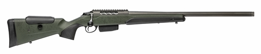 Picture of Tikka T3X Super Varmint, Bolt Action Rifle, 22-250 Remington, 24" Heavy Varmint Barrel, Threaded 5/8x24, Cerakote Finish, Tungsten, Fluted Bolt, Picatinny Rail, Roughtech Finish Synthetic Stock, Green with Black Webbing, 5 Rounds, 1 Magazine JRTXRSV314R14