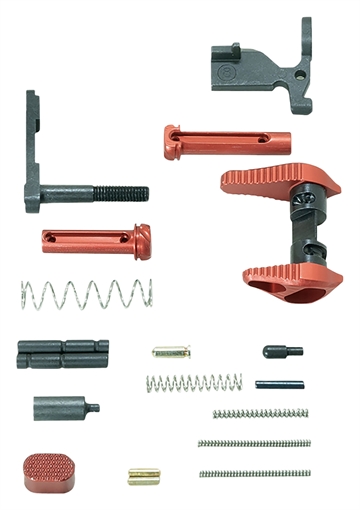 Picture of Timber Creek Outdoors Lower Parts Kit Red Anodized Aluminum for AR-15 ARLPKR