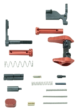 Picture of Timber Creek Outdoors Lower Parts Kit Red Anodized Aluminum for AR-15 ARLPKR