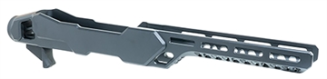 Picture of Timber Creek Outdoors Enforcer Rifle Chassis Black Aluminum Fits Ruger 10/22 Compatible w/ MSR Buffer Tubes ERC1022BL