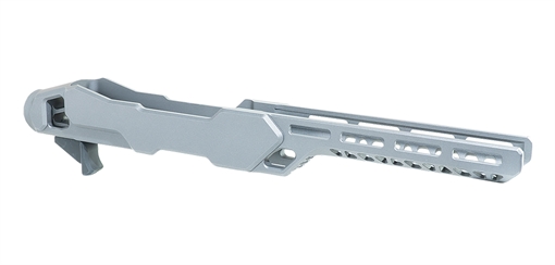 Picture of Timber Creek Outdoors Enforcer Rifle Chassis Tungsten Aluminum Fits Ruger 10/22 Compatible w/ MSR Buffer Tubes ERC1022T