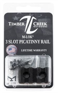 Picture of Timber Creek Outdoors M-LOK 3 Slot Picatinny Rail Black Anodized M3SPRBL