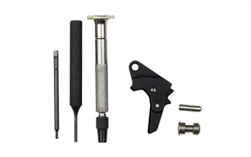 Picture of Timney Triggers Alpha Competition Straight Trigger with 3 lbs Draw Weight & Black Finish for S&W M&P 1.0, 2.0 ALPHASWMP