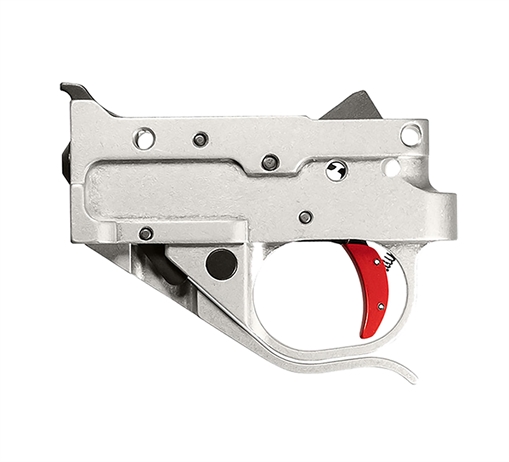 Picture of Timney Triggers Replacement Trigger Single-Stage Curved Trigger with 2.75 lbs Draw Weight & Silver/Red Finish for Ruger 10/22 10222C16