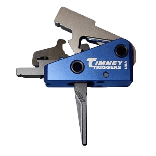 Picture of Timney Triggers Targa Long Trigger Two-Stage Straight Trigger with 2 lbs Draw Weight & Black/Blue Finish for AR-Platform 663SST