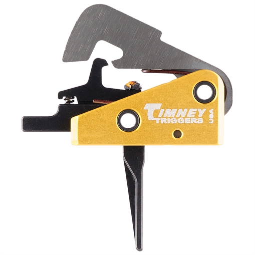 Picture of Timney Triggers Competition Trigger Single-Stage Straight Trigger with 4 lbs Draw Weight & Black/Gold Finish for AR-10 670ST