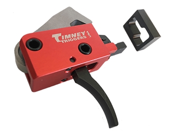Picture of Timney Triggers PCC Trigger Two-Stage Curved Trigger with 2 lbs Draw Weight & Black/Red Finish for AR-Platform 682