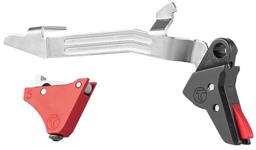 Picture of Timney Triggers Alpha Competition 9mm Luger/40 S&W/22 LR, Red Straight Trigger, Compatible w/Glock Gen5 & Glock 44 ALPHAGLOCK5
