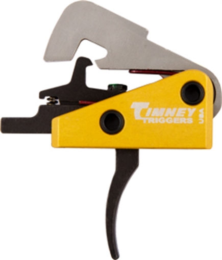 Picture of Timney Triggers Competition Trigger Single-Stage Curved Trigger with 4 lbs Draw Weight & Black/Gold Finish for AR-10 670