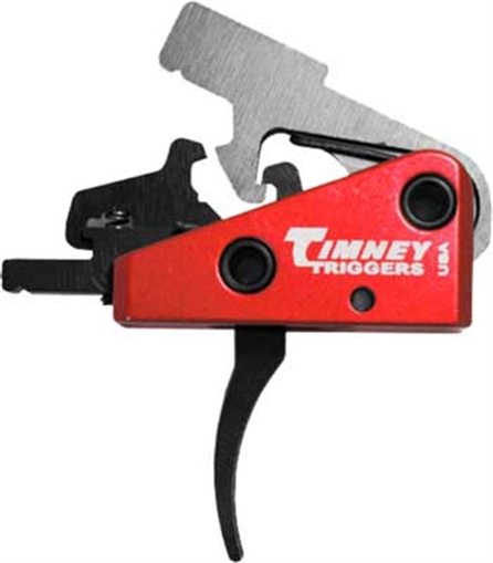 Picture of Timney Triggers Targa Short Trigger Two-Stage Curved Trigger with 2 lbs Draw Weight & Black/Red Finish for AR-Platform 662S
