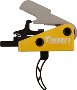 Picture of Timney Triggers Competition Trigger Single-Stage Skeletonized Curved Trigger with 3 lbs Draw Weight & Black/Gold Finish for AR-15 661S