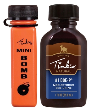 Picture of Tinks #1 Doe-P w/Mini Bomb Deer Attractant Doe Urine Scent 1oz Bottle W6249