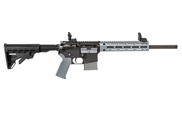 Picture of Tippmann Arms Company M4-22 LTE Compliant, Semi-automatic Rifle, AR, 22 LR, 16" Barrel, Matte Finish, Black with Gray Accents, Composite Free Float Handguard, Front/Rear Flip Sights, M4 Collapsible Stock, 10 Rounds, 1 Magazine A101337