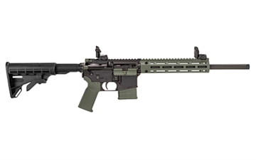 Picture of Tippmann Arms Company M4-22 LTE Compliant, Semi-automatic Rifle, AR, 22 LR, 16" Barrel, Matte Finish, Black with Olive Drab Green Accents, Composite Free Float Handguard, Front/Rear Flip Sights, M4 Collapsible Stock, 10 Rounds, 1 Magazine A101338