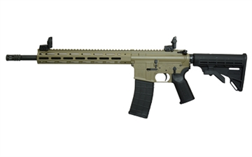 Picture of Tippmann Arms Company M4-22 Elite, Semi-automatic Rifle, AR, 22 LR, 16" Barrel, Aluminum MLOK Handguard, Duracote Finish, Flat Dark Earth, M4 Collapsible Stock, Front/Rear Flip Sights, 1 Magazine, 25 Rounds A101164
