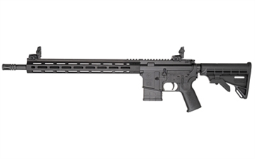 Picture of Tippmann Arms Company M4-22 Elite Hunter, Semi-automatic Rifle, AR, 22 LR, 18" Threaded Barrel, Threaded 1/2x28, Matte Finish, Black, M-LOK Handguard, Front/Rear Flip Sights, M4 Collapsible Stock, 10 Rounds, 1 Magazine A101211