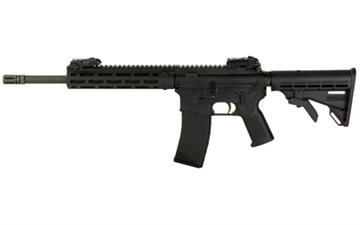 Picture of Tippmann Arms Company M4-22 Pro Compliant, Semi-automatic Rifle, AR, 22 LR, 16" Barrel, Composite MLOK Handguard, Faux Slip Fit Flash Hider, Matte Finish, Black, M4 Collapsible Stock, Front/Rear Flip Sights, 1 Magazine, 10 Rounds A101037