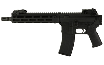 Picture of Tippmann Arms Company M4-22 Pro Compact, Semi-Automatic Pistol, AR, 22 LR, 11" Barrel, A2 Birdcage Flash Hider, Matte Finish, Black, Free Float Composite M-LOK Handguard, Picatinny Rear Adapter, Front/Rear Flip Sights, 25 Rounds, 1 Magazine A101194