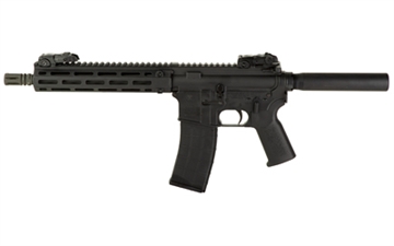 Picture of Tippmann Arms Company M4-22 Pro, Semi-Automatic Pistol, AR, 22 LR, 11" Barrel, Composite MLOK Handguard, Matte Finish, Black, Pistol Tube, Front/Rear Flip Sights, 1 Magazine, 25 Rounds A101030