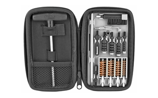 Picture of Tipton Compact Pistol Cleaning Kit, For Pistol Calibers .22-.45, Cleaning Pick, Nylon Brush, Cleaning Rod, Soft Carry Case 1082252 661120412779