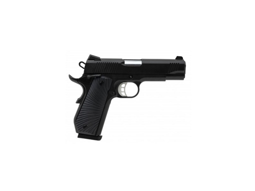 Picture of SDS Imports 1911 Devil Ray Carry 45 ACP 8+1 4.25" Stainless Steel Barrel, Black Cerakote Serrated Steel Slide, Black Cerakote Steel Frame w/Beavertail, Black Sunburst G10 Grips 10100102