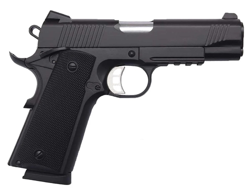 Picture of Tisas 1911 Carry 9mm Luger 9+1 4.25" Black Barrel, Black Cerakote Serrated Steel Slide, Black Cerakote Steel Frame w/Accessory Rail & Beavertail, Ambidextrous 10100122