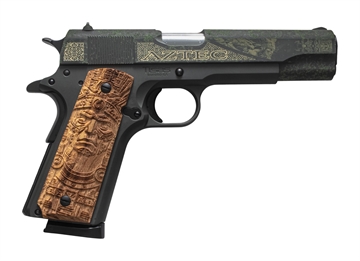 Picture of Tisas Arms Customs 10100518AA6 1911 A1 Service Aztec Sports South Exclusive 45 ACP 7+1 5" Carbon Steel Serrated Slide & Frame w/Beavertail