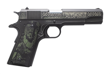 Picture of Tisas Arms Customs 10100518AA7 1911 A1 Service Warrior ports South Exclusive 45 ACP 7+1 5" Carbon Steel Serrated Slide & Frame w/Beavertail