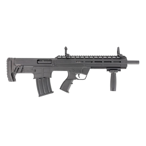 Picture of Tokarev Shotguns Bullpump, Pump Action Shotgun, 12 Gauge, 3" Chamber, 18.5" Barrel, Matte Finish, Black, Polymer Grips, Flip Up Iron Sights, Includes 3 Choke Tubes (F,M, IC), 5 Rounds, 1 Magazine 21000418