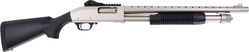 Picture of Tokarev USA TX3 12MA1 12 Gauge Pump 3" 5+1 Shells 18.50" Nickel Anodized Ventilated Heat Shield Barrel, Nickel Anodized Receiver w/Picatinny Rail, Fixed Black Polymer Stock 21000421
