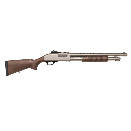 Picture of Tokarev USA TX3 12 Gauge 18.50" 3" 5+1, Nickel Metal Finish, Turkish Walnut Stock, Fiber Optic & Ghost Ring Sight (Accepts Mossberg 590 Furniture) 21000409