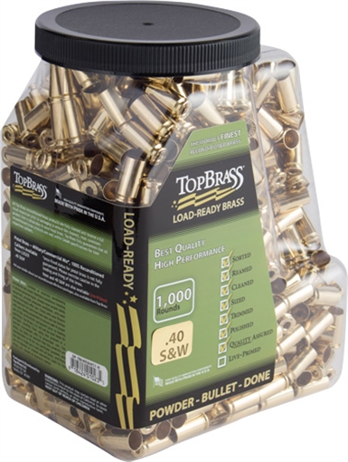 Picture of TOP BRASS ONCE FIRED UNPRIMED BRASS 40 SW 1000 PACK JUG! 7B040S&WCY-M-J