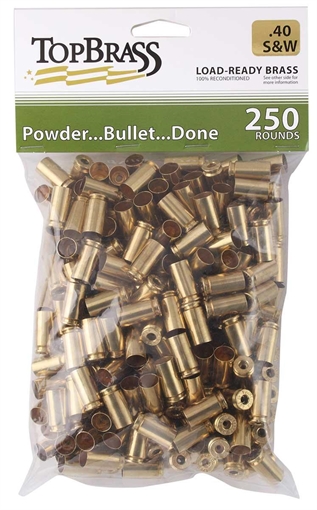 Picture of Top Brass Unprimed Remanufactured Handgun Brass .40 S&W Bulk Grade A+ 250/ct 7B040S&WCY-250