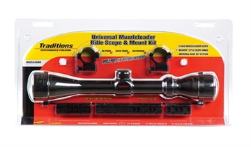 Picture of TRADITIONS 3-9X40 MUZZLELOADER SCOPE PACKAGE WITH RINGS AND BASES A1143U