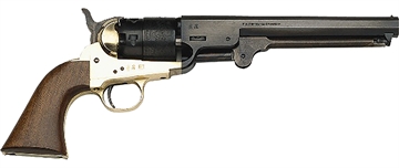 Picture of TRADITIONS 1851 NAVY BLACK POWDER REVOLVER HBP 36 CAL BRASS 7.5 IN BLUED BBL WOOD GRIP FR1851136