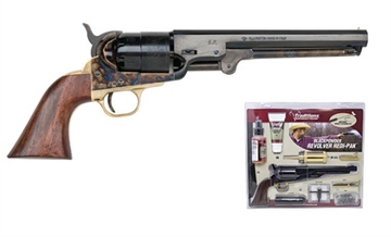 Picture of Traditions 1851 Navy Redi-Pak Muzzleloader Handgun .44 Cal 6rd Capacity 7.5" Barrel Black with Walnut Grip FRS18512