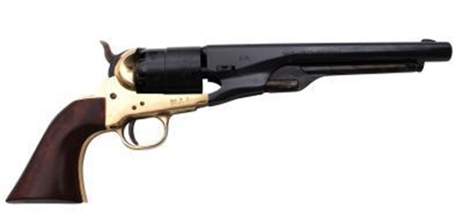 Picture of Traditions 1860 Army Redi-Pak Black Powder Revolver / Walnut / Brass .44 Cal 8" Blued Barrel FRS18601