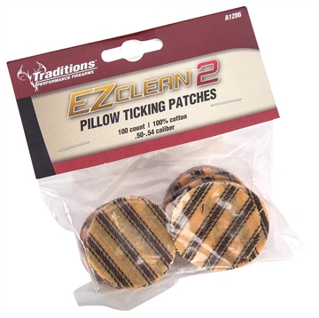 Picture of Traditions EZ Clean 2 Pillow Ticking Patches .50 .54 Cal Cotton 100 Per Pack A1286
