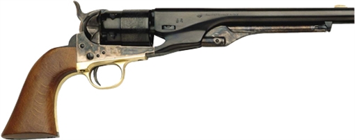 Picture of Traditions 1860 Army Break Open 44 Cal #11 Percussion 8" 6 Shot Color Case Hardened Frame Blued Barrel & Cylinder Walnut Grip FR18602