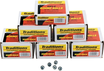 Picture of TRADITIONS MUZZLELOADING REVOLVER LEAD ROUND BALL 36 CAL 375 DIA 100/PK ( 6 PER CASE ) A1641
