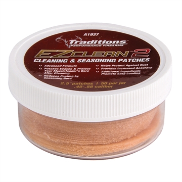 Picture of Traditions EZ Clean 2 Cleaning & Seasoning Patches .45-.58 cal 50/Jar 2.5" Dia A1937