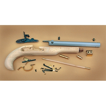 Picture of Traditions Black Powder Kentucky Pistol Build-It-Yourself Kit Select Raw Hardwood .50 Cal 10" White Barrel KPC50602