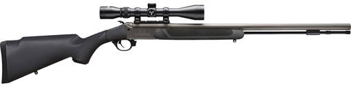 Picture of Traditions NitroFire w/Scope 50 Cal 209 Primer 26" Gray Cerakote Fluted & Tapered Barrel, Drilled & Tapped Receiver, Black Fixed Synthetic Stock, 3-9x40mm Duplex CR584110440