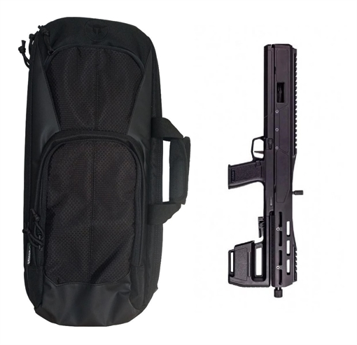 Picture of Trailblazer Firearms Pivot Folding Rifle - Black | 9mm | 16" Threaded Barrel | 15rds Bundled w/ Trailblazer Firearms Pivot Rifle Custom Backpack TF-P9-BLK-TF-P9-BAG-BLK-BUNDLE
