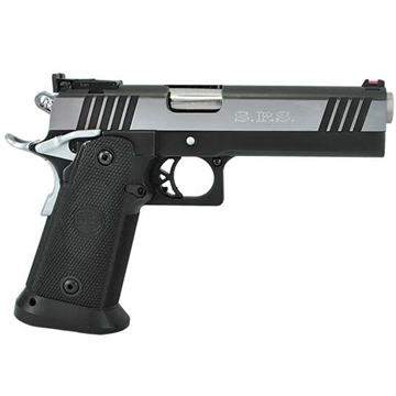 Picture of TriStar SPS Pantera 1911 9mm Luger 18+1, 5" Stainless Steel Barrel, Black Chrome Serrated Steel Slide, Black Steel Frame w/Beavertail, Black Polymer Grip 85674