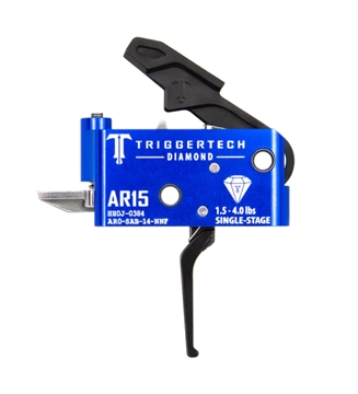 Picture of TriggerTech Trigger, Diamond Flat Trigger, Single Stage, Adjustable, 1.5-4.0LB Pull Weight, PVD Finished Hammer and Trigger Shoe, Anodized Finish, Blue AR0-SAB-14-NNF AR0SAB14NNF