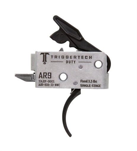Picture of TriggerTech Duty, Curved Trigger, Single Stage, 3.5LB Pull, Fits AR-9, Anodized Finish, Black AH9-SDB-33-NNC AH9SDB33NNC