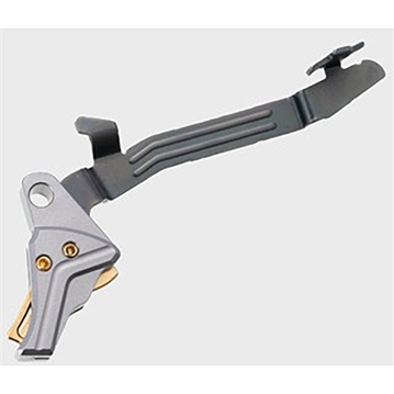 Picture of Tyrant Cnc TRIGGER W/BAR FOR GLOCK G43 GRAY/GOLD TD-G43TRIG-GREY-GOLD-BAR